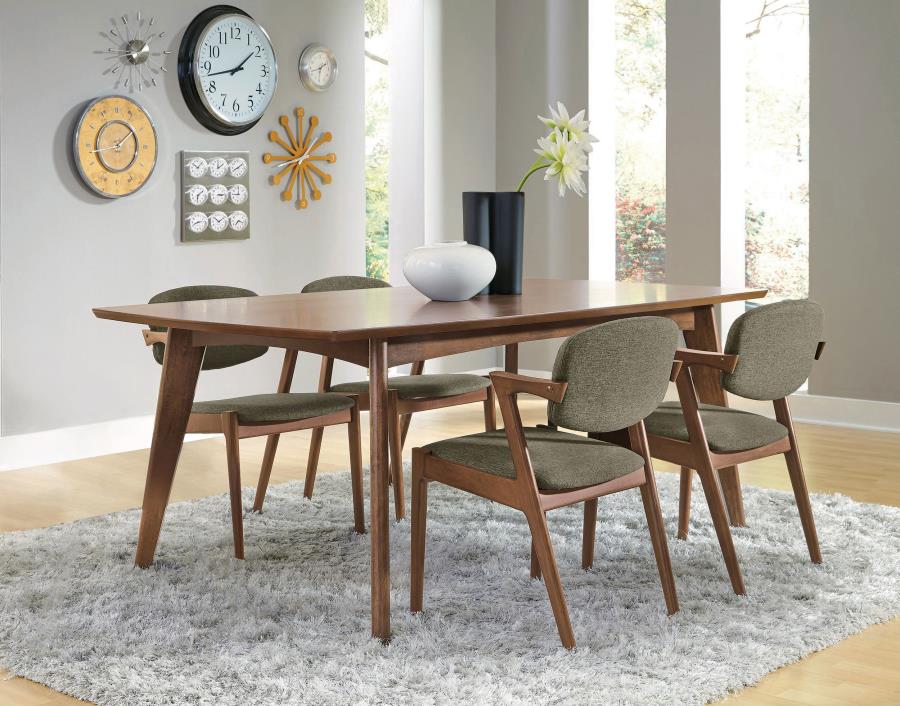 105351-S5  5-piece Rectangular Dining Table Set Dark Walnut
