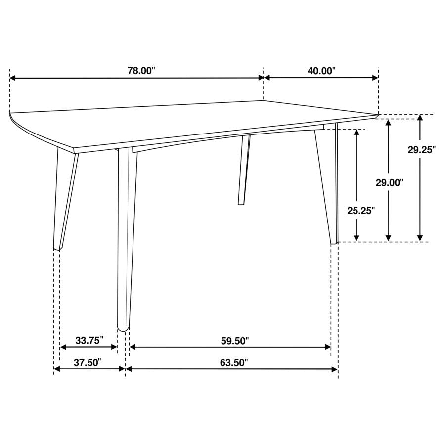105351-S5  5-piece Rectangular Dining Table Set Dark Walnut