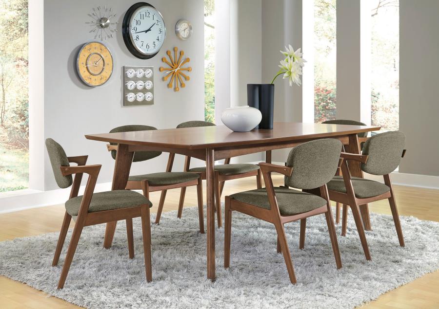 105351-S7 7-piece Rectangular Dining Table Set Dark Walnut