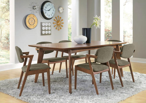 105351-S7 7-piece Rectangular Dining Table Set Dark Walnut