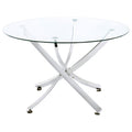 Round 46-inch Glass Top Dining Table Chrome
