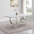 108811 Dining table Tempered glass and stainless steel
