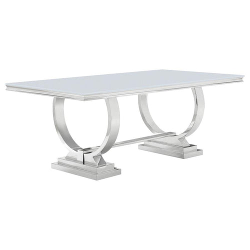108811 Dining table Tempered glass and stainless steel