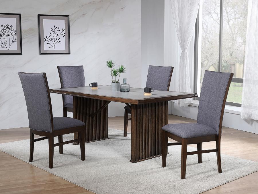 193591-S5 5-piece Rectangular Dining Table Set Brown