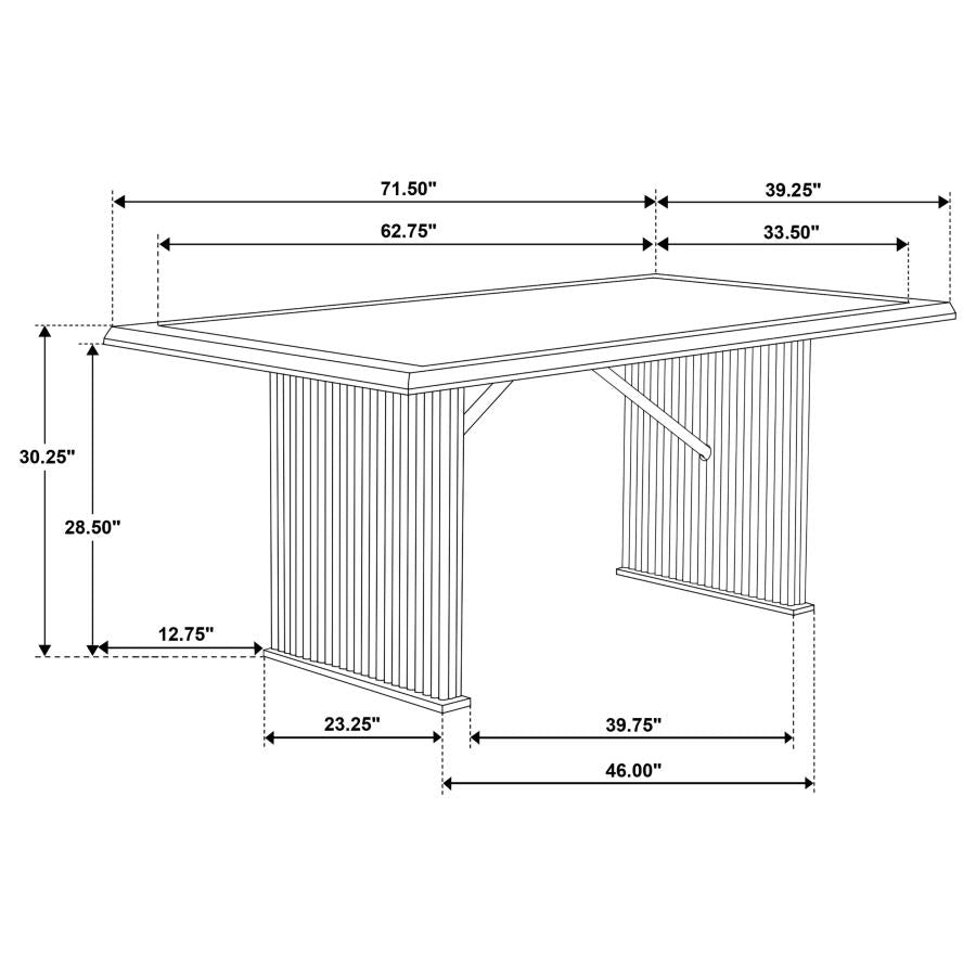 193591 72-inch Rectangular Dining Table Brown