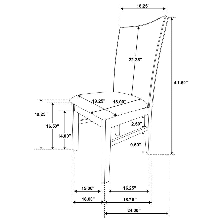 193592 Upholstered Dining Side Chair Grey (Set of 2)