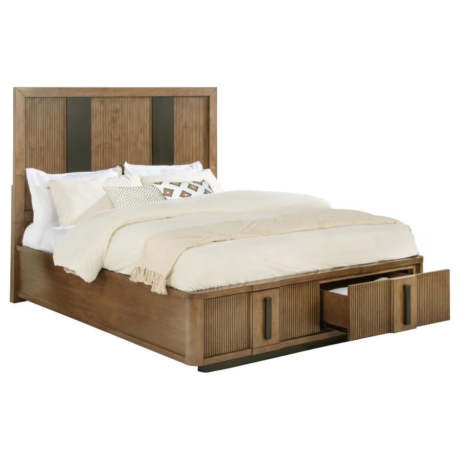 224900Q 2-drawer Queen Storage Bed Ash Brown