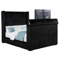 315945KE Upholstered Queen Wingback TV Bed Black