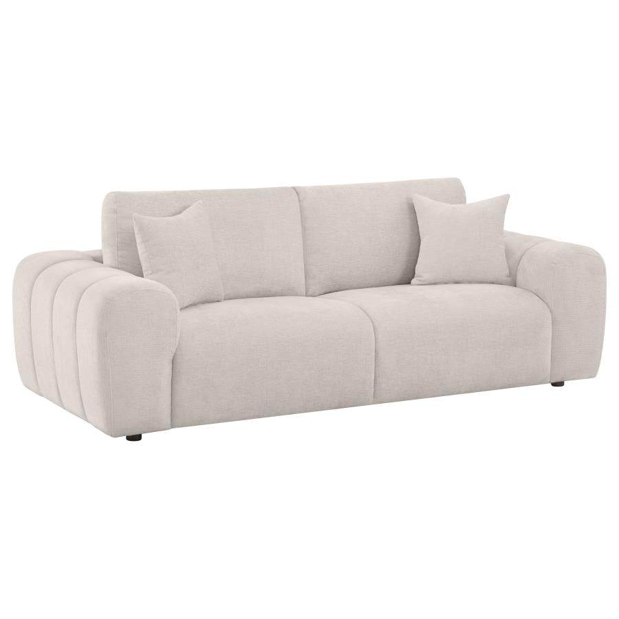504955 Two-piece Chenille Upholstered Sofa Set Ivory
