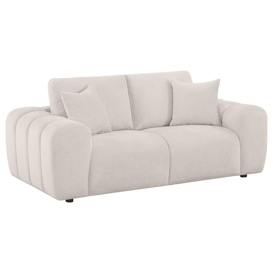 504955 Two-piece Chenille Upholstered Sofa Set Ivory