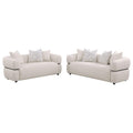 508961-S2 2-piece Fabric Upholstered Round Arm Sofa Set Beige