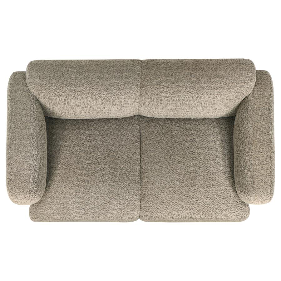 509814-S2 2-piece Upholstered Round Track Arm Sofa Set BROWN