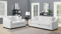 509891-S2 2-piece Upholstered Sloped Arm Sofa Set WHITE