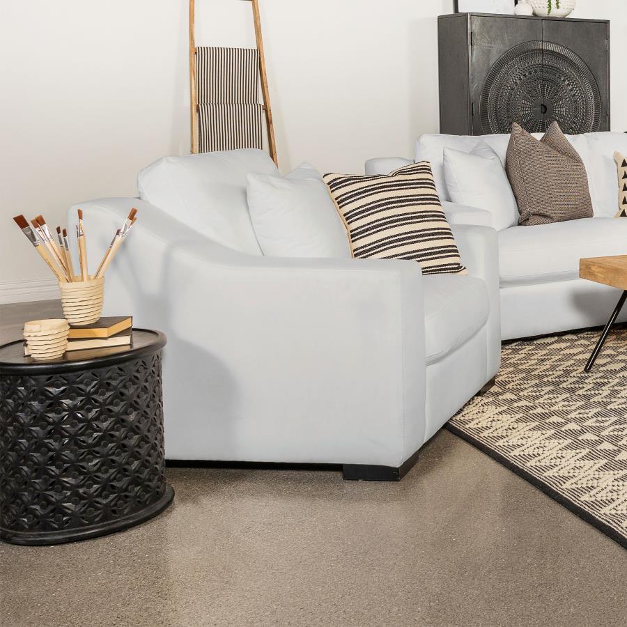 509893 Upholstered Sloped Arm Accent Chair White