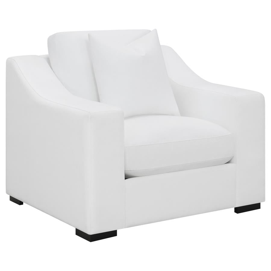 509893 Upholstered Sloped Arm Accent Chair White