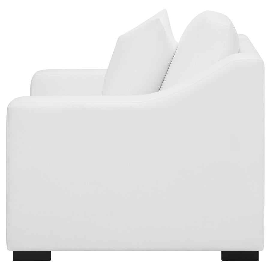 509893 Upholstered Sloped Arm Accent Chair White