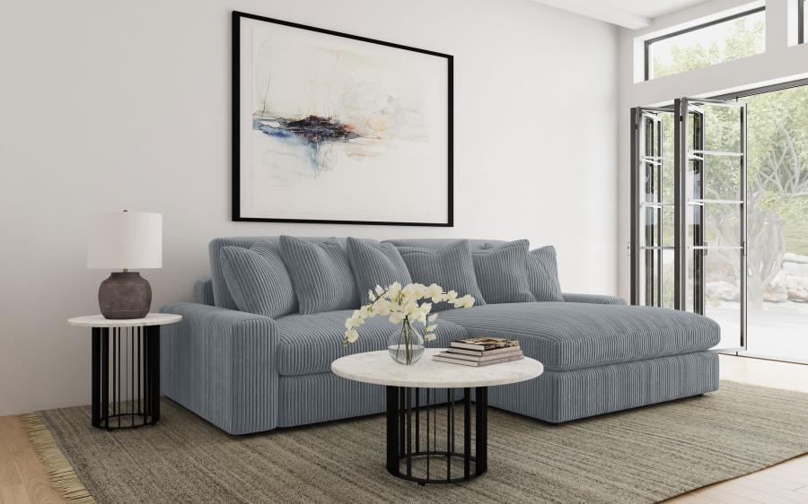 509900 Upholstered Reversible Chaise Sectional Sofa Fog