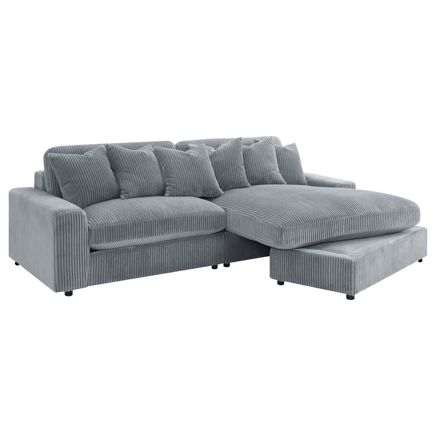 509900 Upholstered Reversible Chaise Sectional Sofa Fog