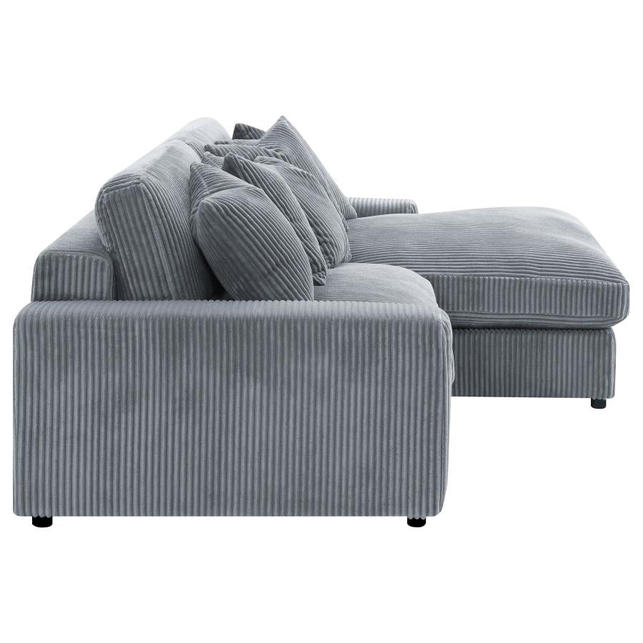 509900 Upholstered Reversible Chaise Sectional Sofa Fog