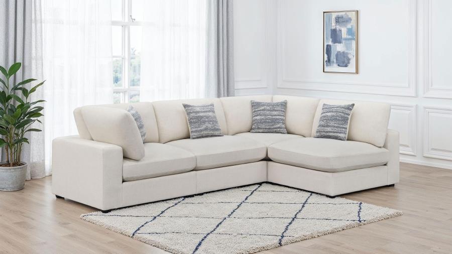 551321 4-piece Upholstered Modular Sectional Sofa Beige