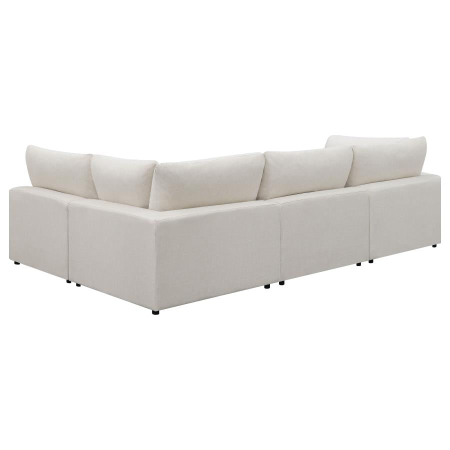 551321 4-piece Upholstered Modular Sectional Sofa Beige