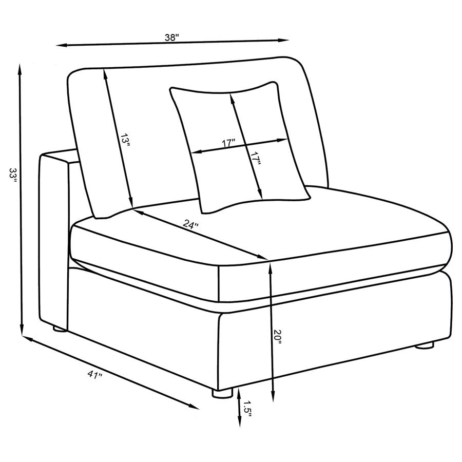 551321 4-piece Upholstered Modular Sectional Sofa Beige
