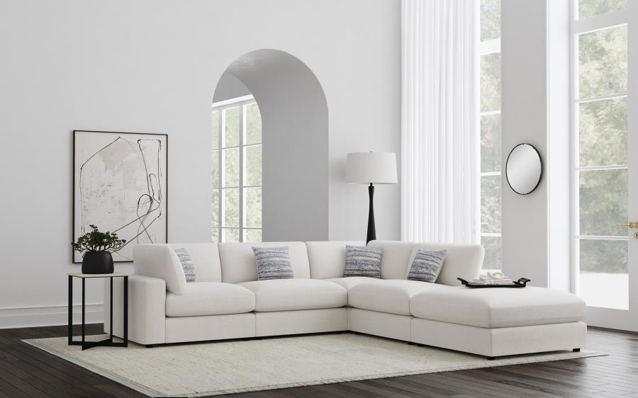 551321 5-piece Upholstered Modular Sectional Sofa Beige