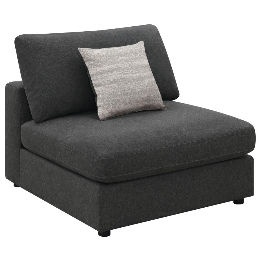 551324 4-piece Upholstered Modular Sectional Sofa Charcoal