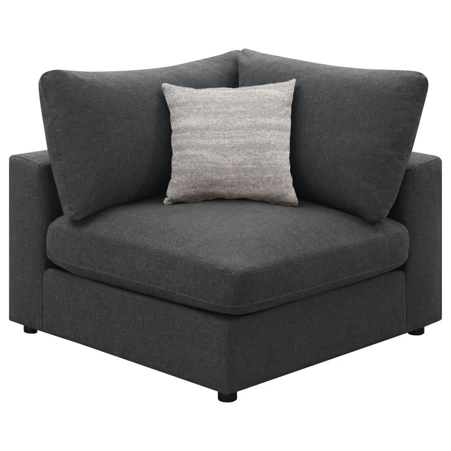551324 4-piece Upholstered Modular Sectional Sofa Charcoal