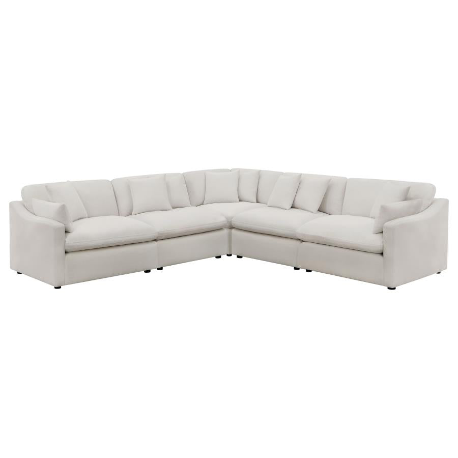 551451 5-piece Upholstered Modular Sectional Sofa IVORY