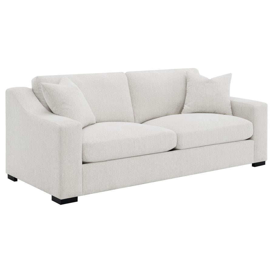552091-S3 3-piece Upholstered Track Arm Sofa Set Sand
