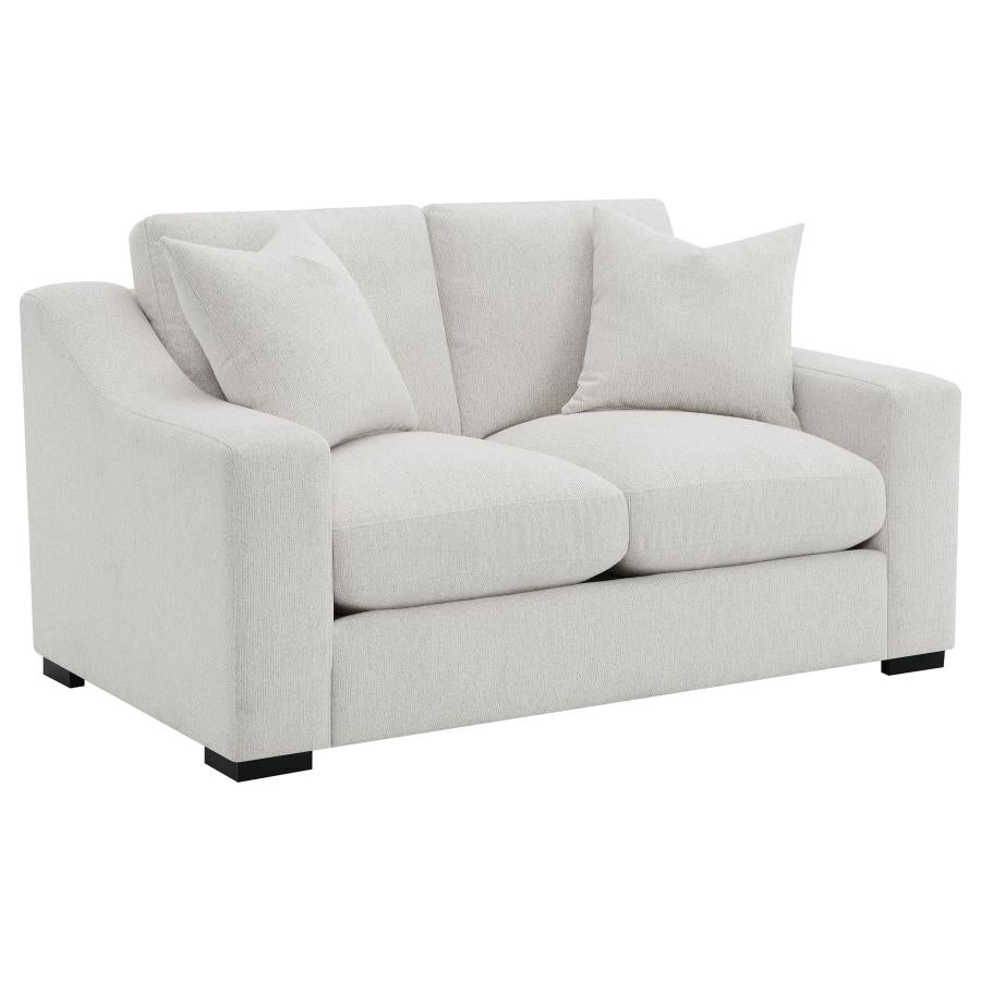 552091-S3 3-piece Upholstered Track Arm Sofa Set Sand