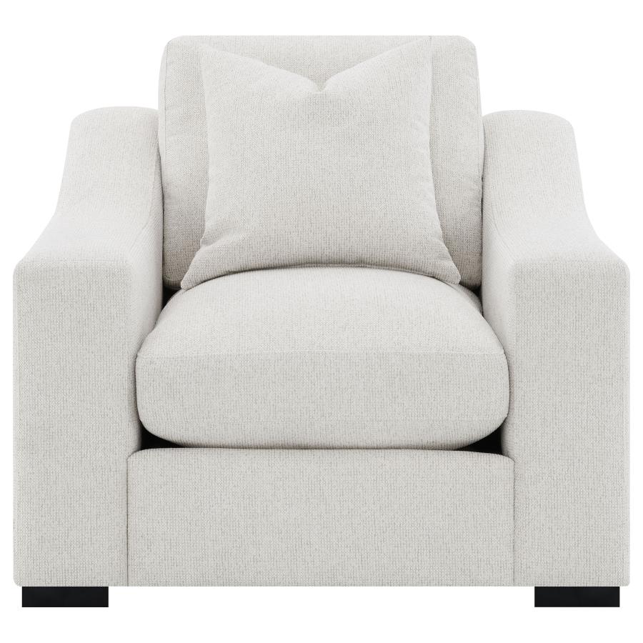 552093 Fabric Upholstered Track Arm Accent Chair Sand