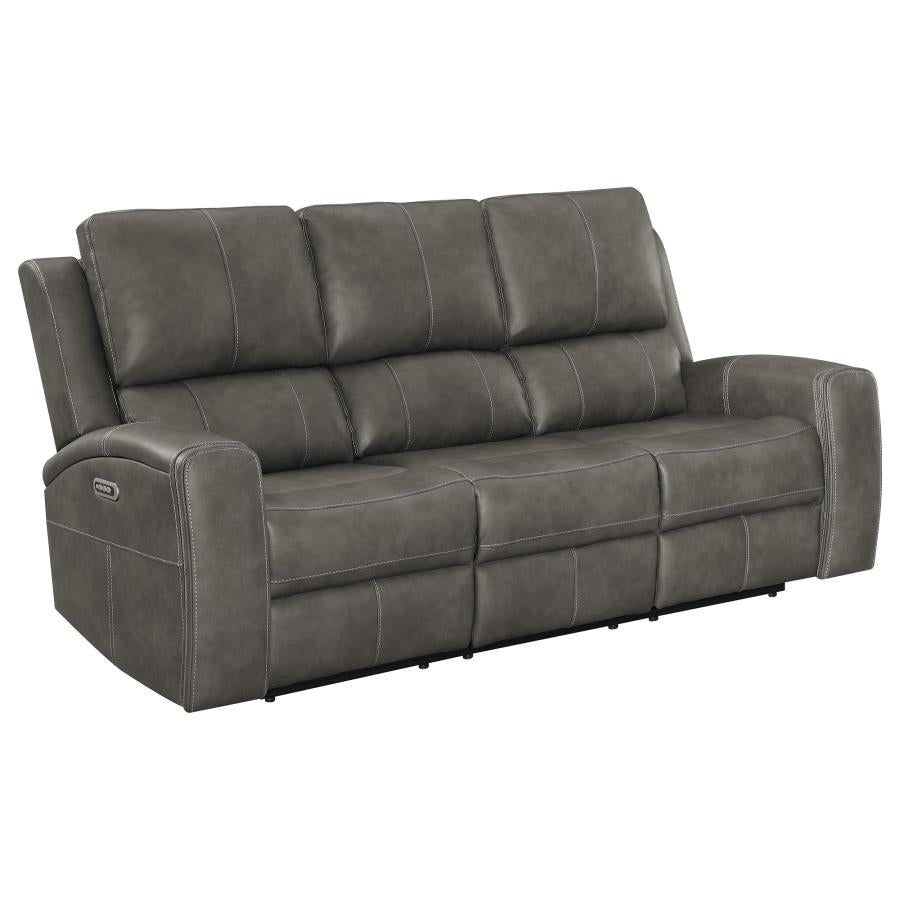 603431PPP 2-piece Triple Power Reclining Sofa Set Charcoal