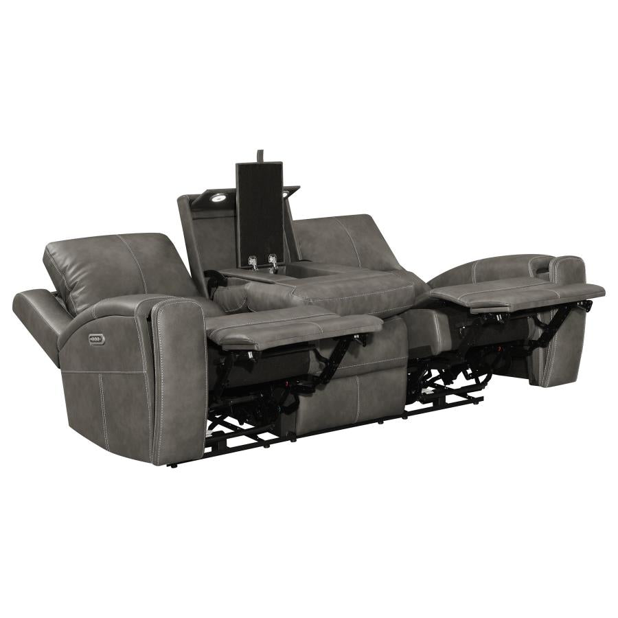603431PPP 2-piece Triple Power Reclining Sofa Set Charcoal