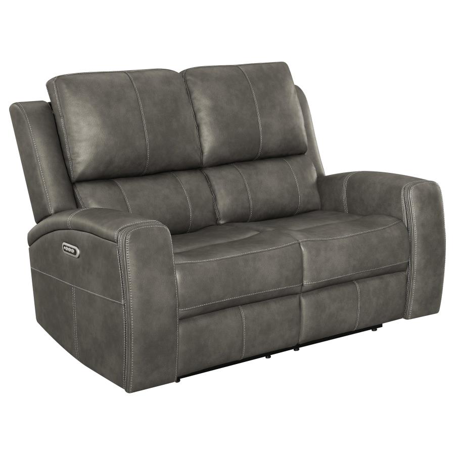 603431PPP 2-piece Triple Power Reclining Sofa Set Charcoal