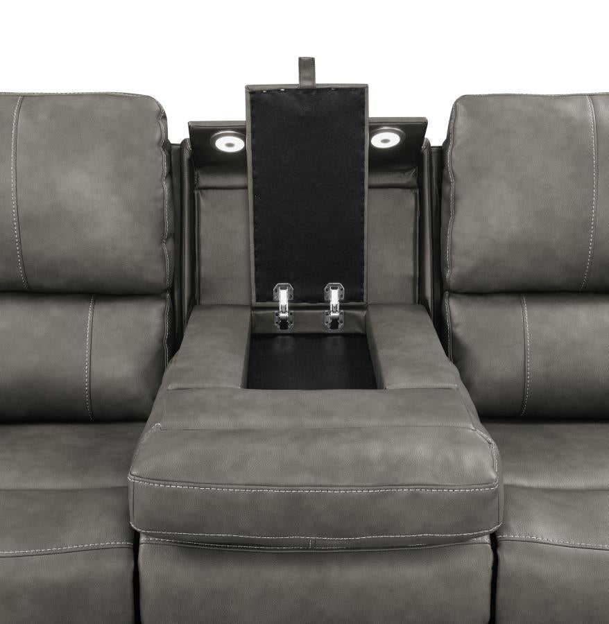 603431PPP 2-piece Triple Power Reclining Sofa Set Charcoal