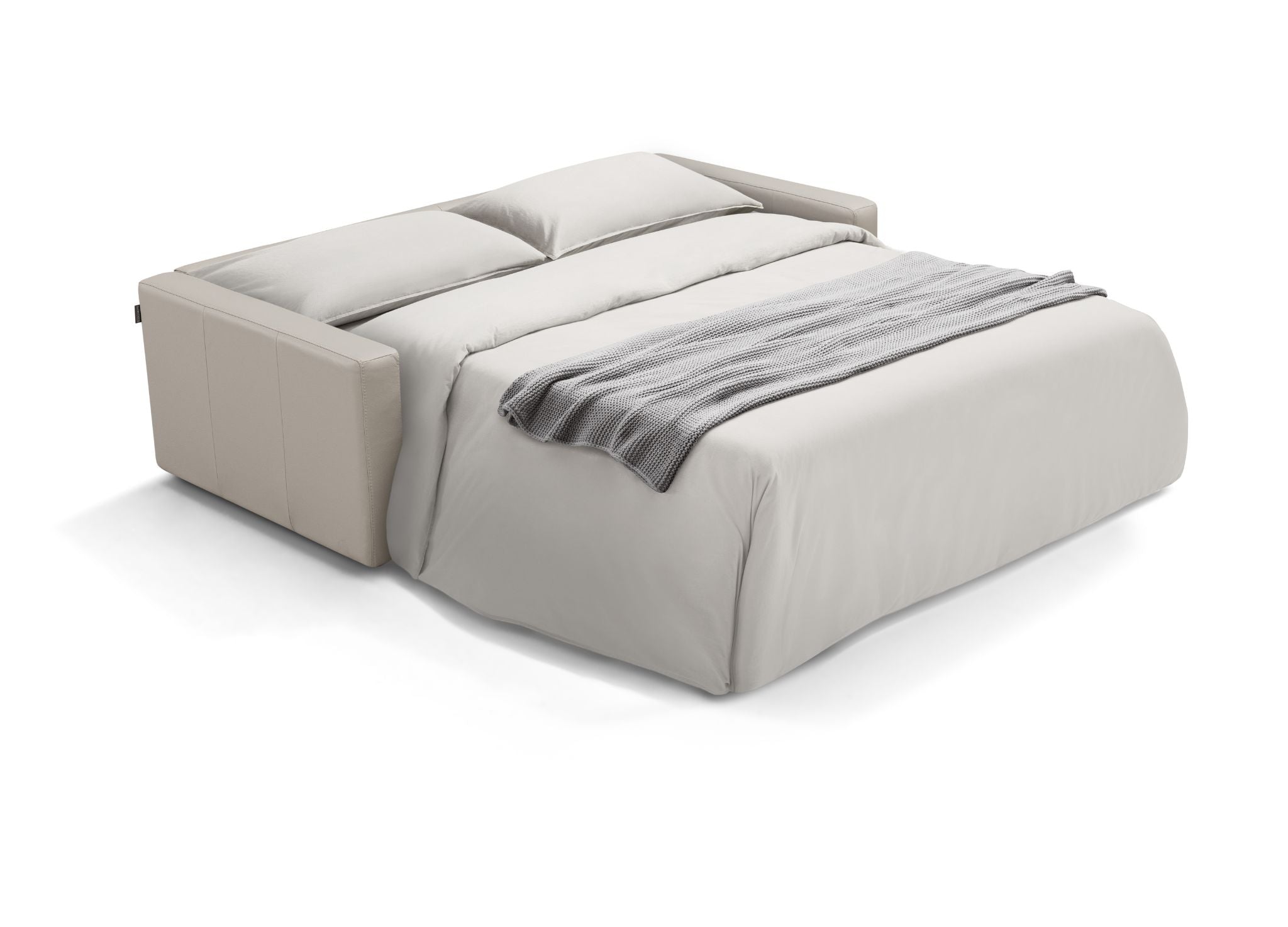 BALANCE SOFA BED GENUINE LEATHER LIGHT GRAY