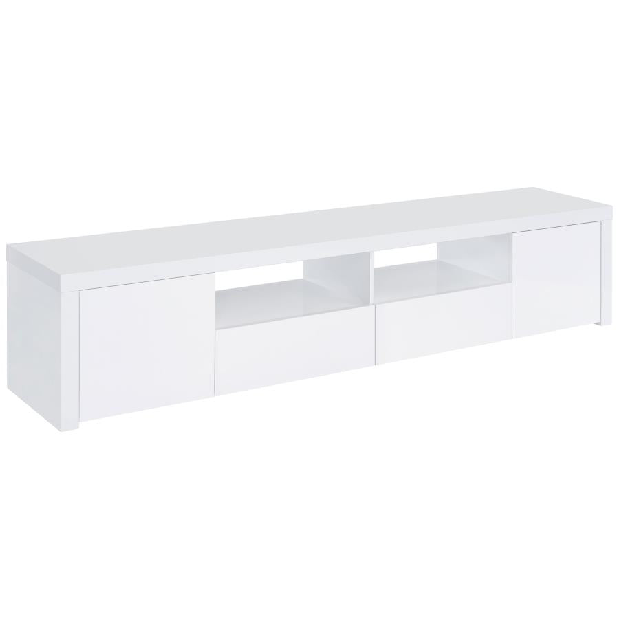 704262 2-door Engineered Wood 79-inch TV Stand High Gloss White