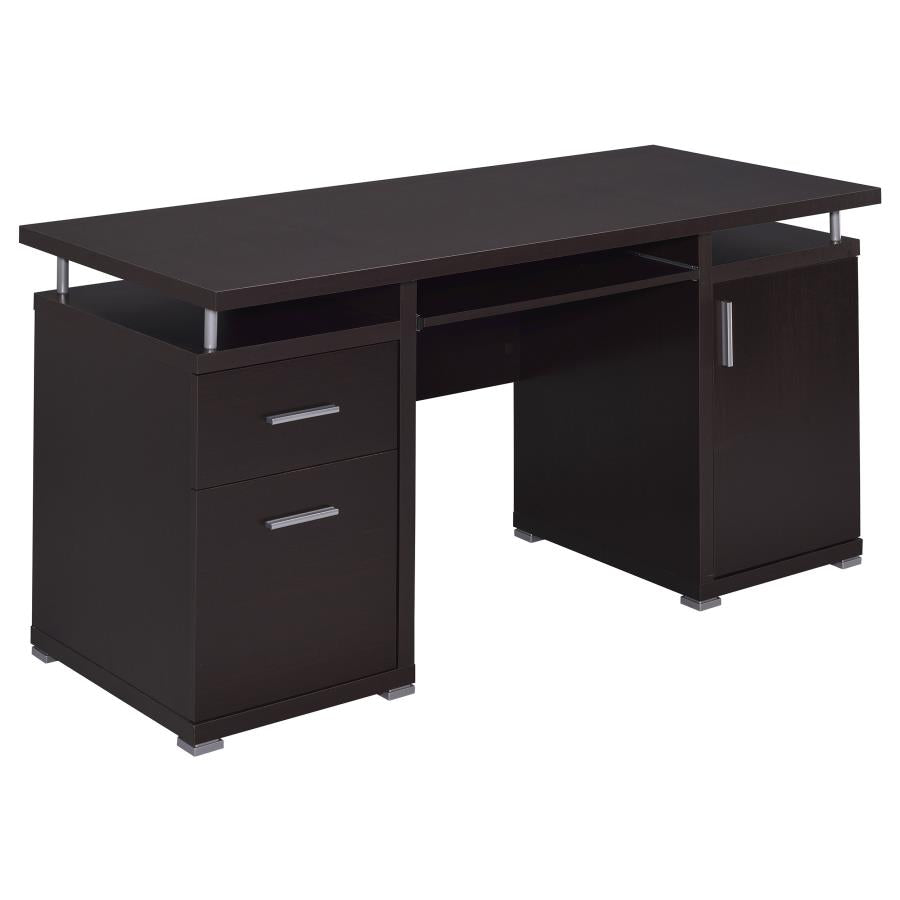 800108 Tracy 55-inch 2-drawer Office Computer Desk White