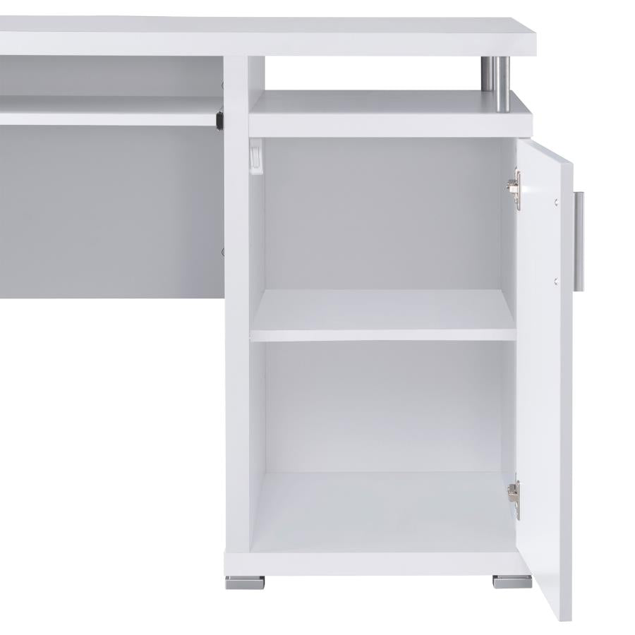 800108 Tracy 55-inch 2-drawer Office Computer Desk White