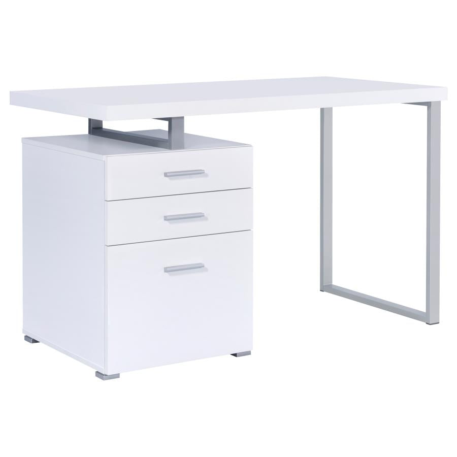 800325 47-inch 3-drawer Office Computer Desk White