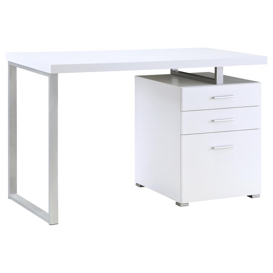 800325 47-inch 3-drawer Office Computer Desk White