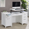 4-drawer Lift Top Office Desk White High Gloss