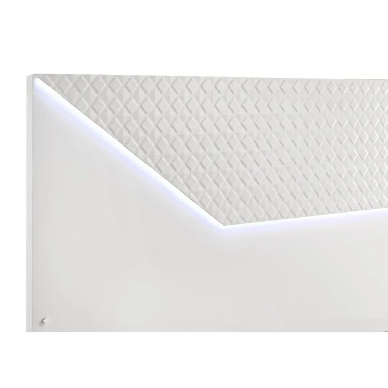 Brooklyn Bedroom Set King 4 Pcs White Glossy Led