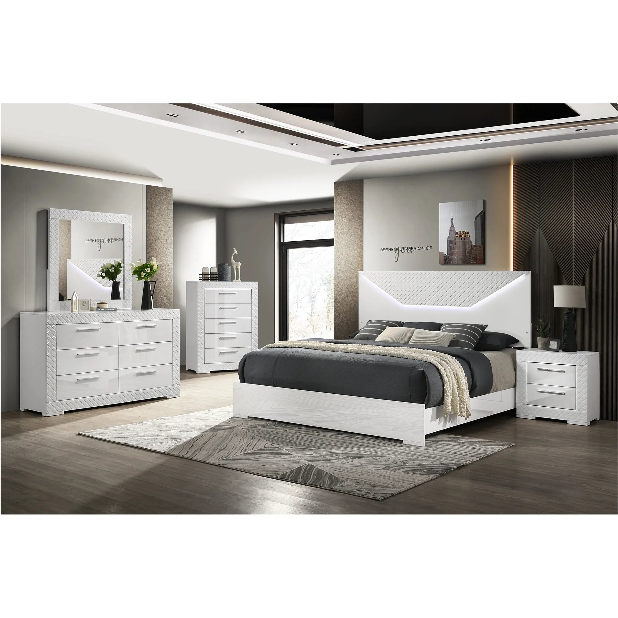 Brooklyn Queen Bedroom Set 4 Pcs