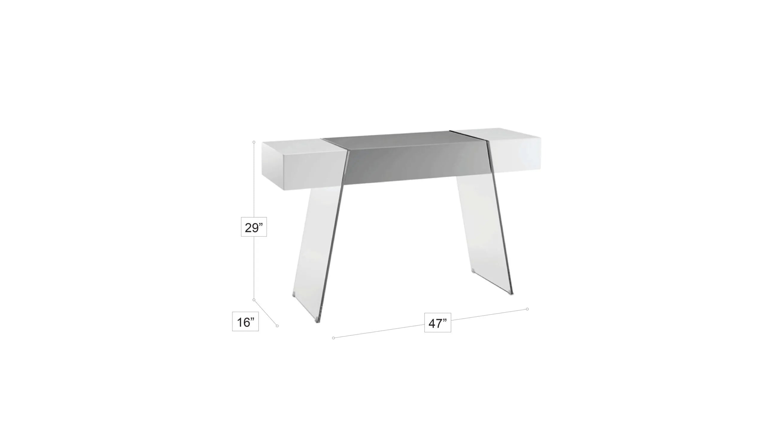 Bronx Console Table White/Black