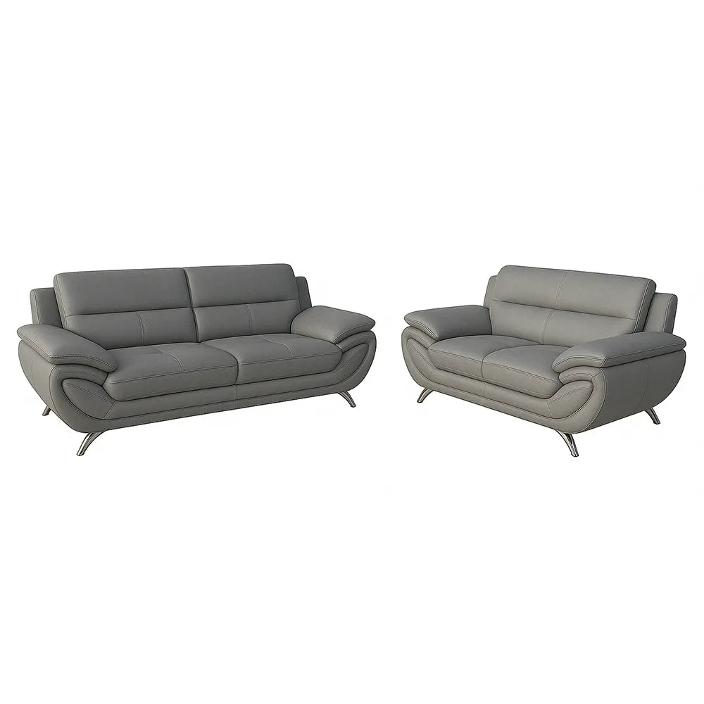 Venecia Sofa and Loveseat Set White