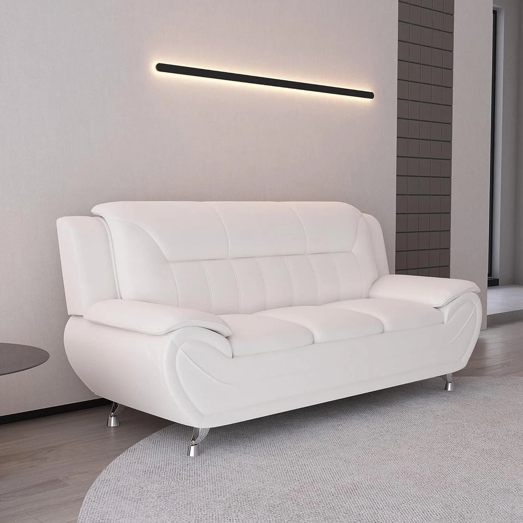 Venecia Sofa and Loveseat Set White