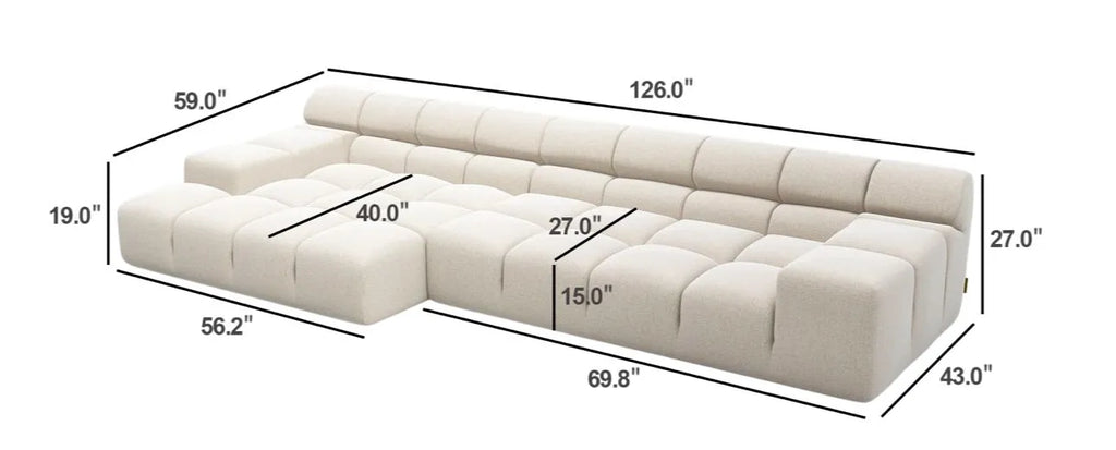 Midtown Graphite Sectional (Right Chaise)